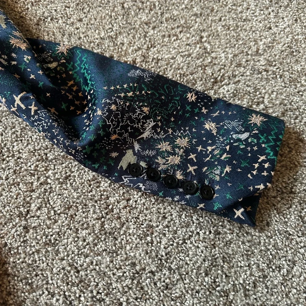 Zadig & Voltaire Blue and Gold Patterned Blazer - Picture 8 of 8